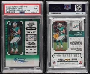 2022 Contenders Optic Green Pulsar Prizm /30 Skylar Thompson #196 Rookie Auto RC