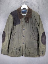 Vintage Polo Ralph Lauren Wachs Baumwolle Jagd Schie&szlig;en Jacke Herren Medium Slim Fit