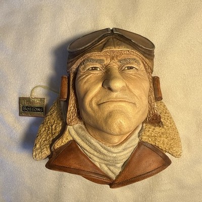 Rare - Vintage Bossons ''Aviator'' 1990 ChalkWare Heads/Masks/Figurine