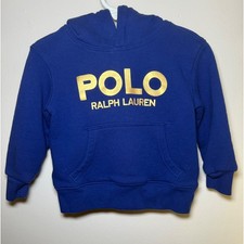 Kids 2T Polo Ralph Lauren Royal Blue Gold Logo Hoodie