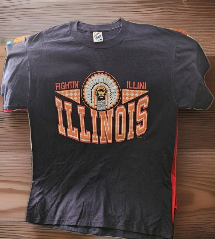 ILLINOIS ILLINI VINTAGE 1989 XL JERZEES T-SHIRT GREAT CONDITION!