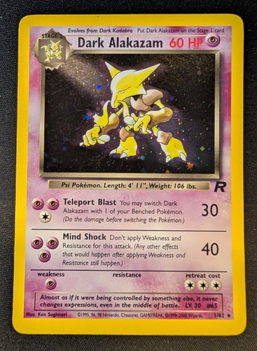 Team Rocket | Pokémon TCG Dark Alakazam 1/82 Unlimited Holo Rare