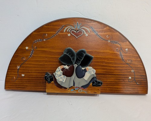 Vintage Wooden Plaque Wall Country Decor Folk Art Cottagecore Farmhouse Rustic