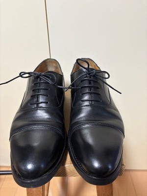 Berwick Black Leather Cap Toe Dress Shoes UK6 25cm Men's Business Formal