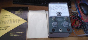 Vintage Heathkit V-7A Multimeter With Probes Manual Diagrams UNTESTED
