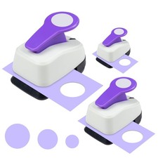 Craft Circle Hole Punch, 3/8'' 5/8'' 1'' circle punches set, white and purple