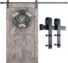 Easy Install 8.2ft Sliding Barn Door Hardware Quiet Roll J Hanger