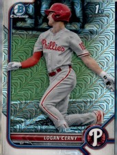2022 Bowman #BCP-120 Logan Cerny Chrome Prospects Mojo Refractors