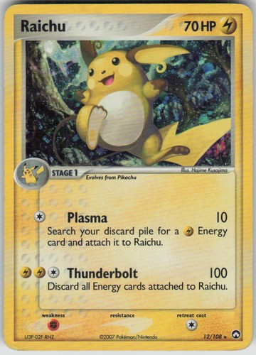 Pokemon Raichu 12/108 EX Power Keepers Holofoil Holo Rare MP