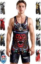 Exxact Sports Sublimated Men's Wrestling Singlet, High-Performance Powerlifti