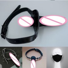 Mouth Gag with Silicone Plug Open Oral Fixation Lock Restraints Game