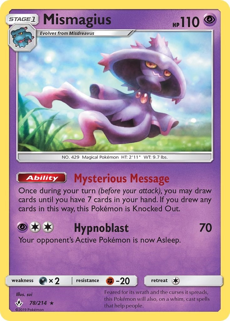 Mismagius (78/214) Rare NM SM10 SM - Unbroken Bonds Pokemon TCG
