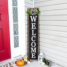 Comurdyo Outdoor Welcome Sign For Front Porch Standing 45X9 Wood Frame Large