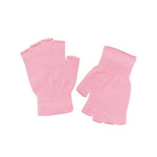 Fingerless Gloves Winter Knit Warm Gloves for Women Men One Size Light Pink