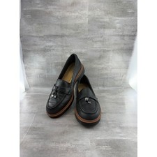 Clarks Collection Black Leather Lug Sole Loafers Ultimate Comfort Women Sz 8 M