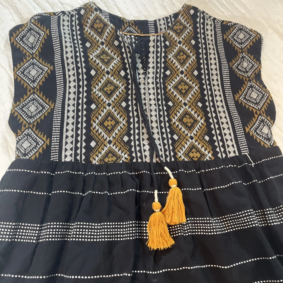 Mini Vestido Anthropologie Para Mujer Talla XS Multicolor Sin Tirantes Azteca Tribal Boho Foto 3 de 4