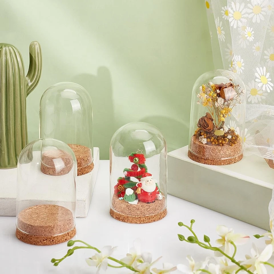 PandaHall 4pcs Glass Display Dome Cloche Bell Jar with Cork Small Glass Bottl... - Image 4 of 4