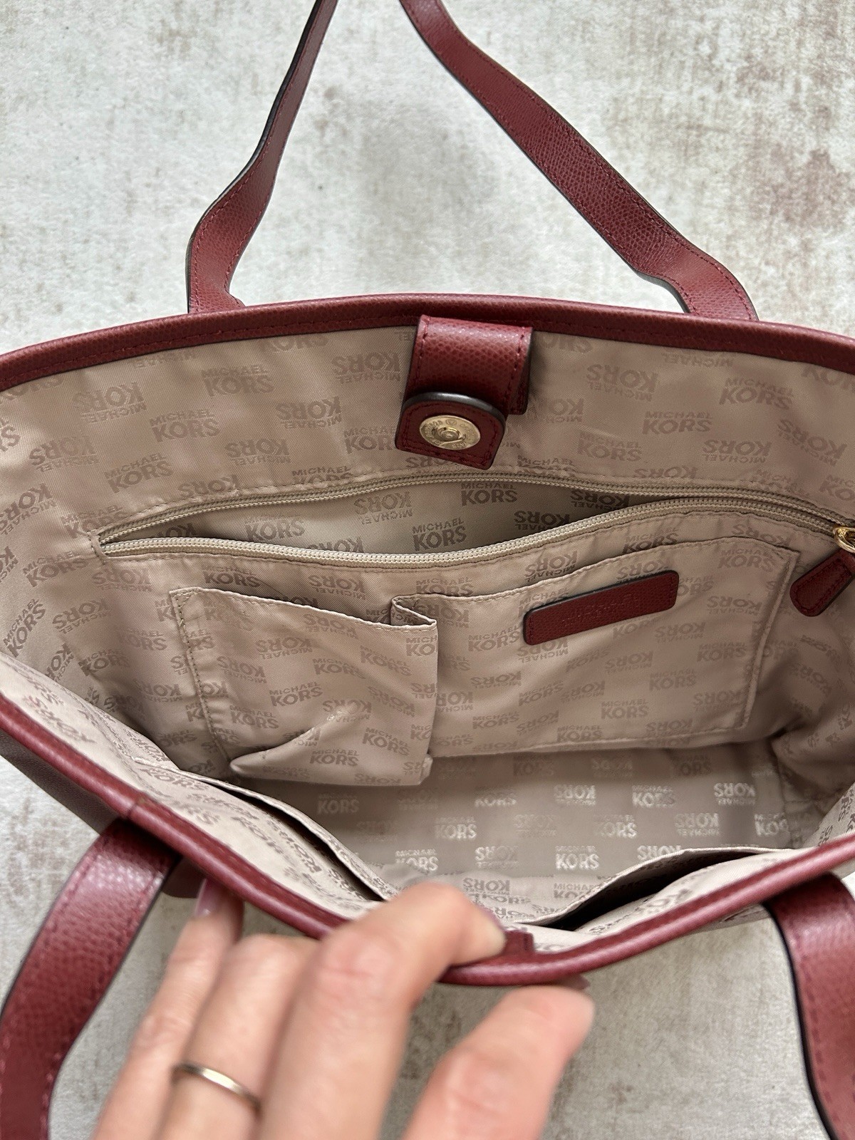 Michael Kors Small Travel Tote Bag Brick Leather thumbnail 8