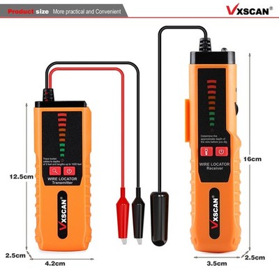 VXSCAN F04 Underground Cable RJ11, RJ45 Wire Locator Tracker Lan With Earphone