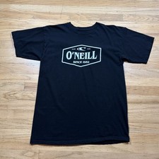 O Neill Mens T Shirt Medium Black Modern Fit Cotton Graphic Tee