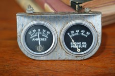Vintage Dual Gauge Car Dash Panel Amp Oil Gauges Custom Accessory Rat Hot Rod Vintage Dual Gauge Car Dash Panel Amp Oil Gauges Custom Accessory Rat Hot Rod