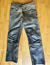 VINTAGE IXS GENUINE LEATHER Biker / Cowboy pants medium distressed