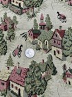 Vintage French Jacquard Tapestry Upholstery Fabric Landscape Scene 33" x 60"