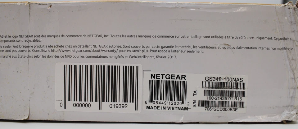 NETGEAR GS348-100NAS 48 Port Gigabit Ethernet Rackmount Unmanaged Switch - Image 4 of 4