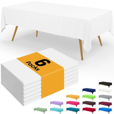 Smiry Disposable Table Cloth - 6 Pack, 54 x 108 Inch Waterproof Rectangle Tab...