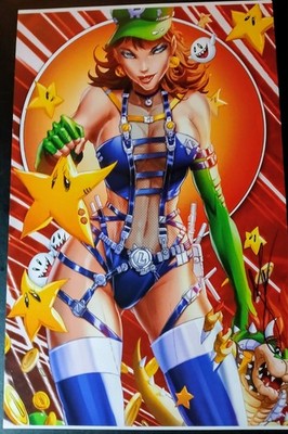 2023 ECCC Italian Plumber Sister Art Print Signed By Jamie Tyndall 11X17