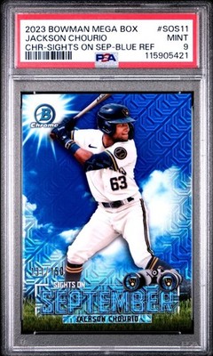 2023 Jackson Chourio PSA 9 BOWMAN CHROME SIGHTS ON SEPTEMBER REFRACTOR /150 