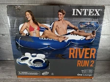 Intex River Run 2 Person Inflatable Floating Water Lounge Tube Float w Cooler
