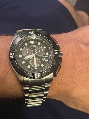 Citizen Eco-Drive E812 Alarm Chronograph Perpetual Calendar 200M Box Rare 44mm