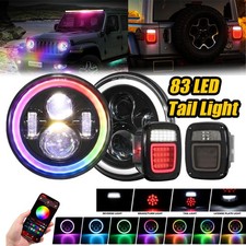 Rgb 7 Led Headlights Hilo Beam83 Led Tail Lights For Jeep Wrangler Tj Cj Jk