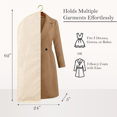 62 Inches Muslin Garment Bag - 100% Organic Cotton - Wedding Dress Bag |  eBay