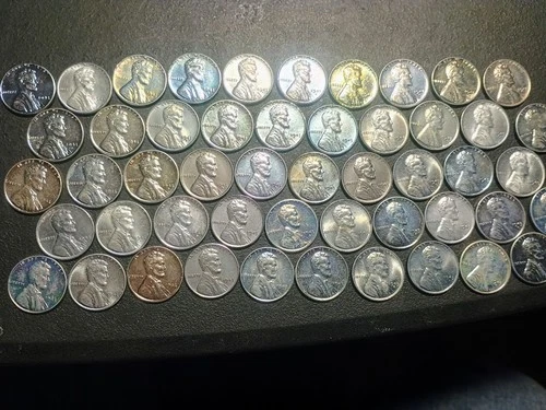 Beautiful Full Roll Of 50 1943 Cents Pennies AU BU & Some PL In Tube P D & S