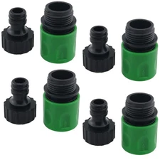 4Sets 3/4 Inch Green Garden Hose Quick Connector Plastic Water Hose Fittings ...