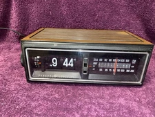 Vintage 80s General Electric GE 7-4300E Flip Alarm Clock Working Good Condition