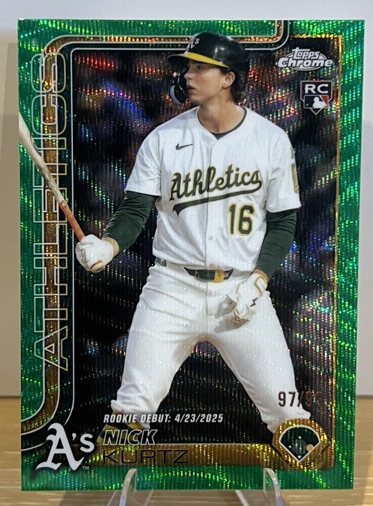 2025 Topps Chrome Update - Nick Kurtz #USC180 (RC) Green Wave Refractor /99