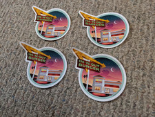 (4) IN-N-OUT BURGER 2025 Promo Logo Restaurant at Night Circle Sticker Lot NEW (4) IN-N-OUT BURGER 2025 Promo Logo Restaurant at Night Circle Sticker Lot NEW