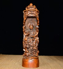 Treasured Small Leaf Boxwood Six Armed Guanyin Ornament