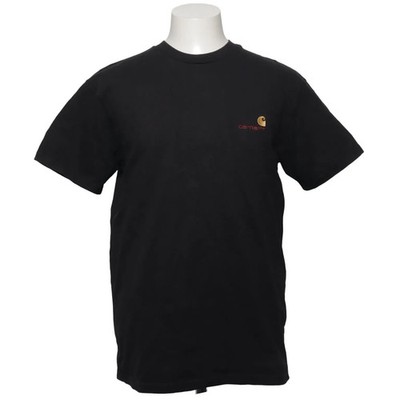Carhartt WIP, T-shirt, Größe: M, S/S American Script T-Shirt, Schwarz #dqJ