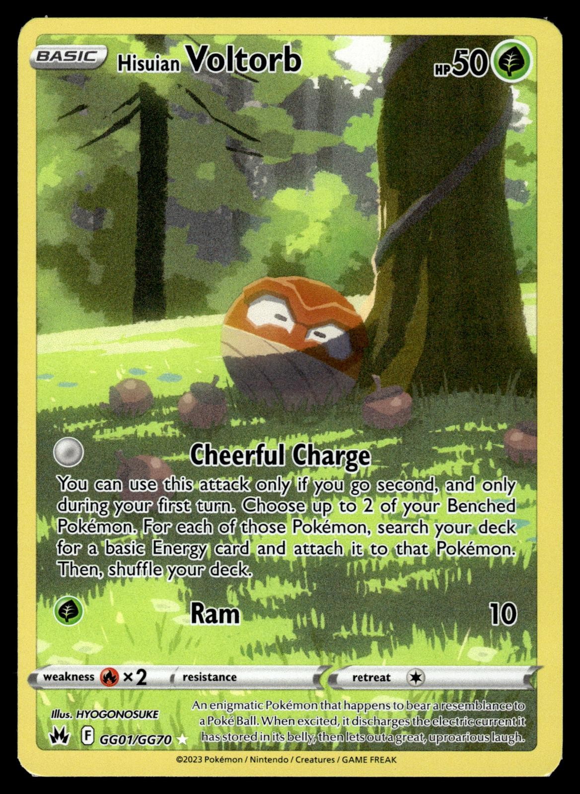 Hisuian Voltorb GG01/GG70 Holo Crown Zenith Galarian Gallery Pokemon NM