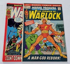 S-149 VINTAGE 1970'S MARVEL COMICS THE POWER OF WARLOCK #1 & #2 COMIC BOOKS
