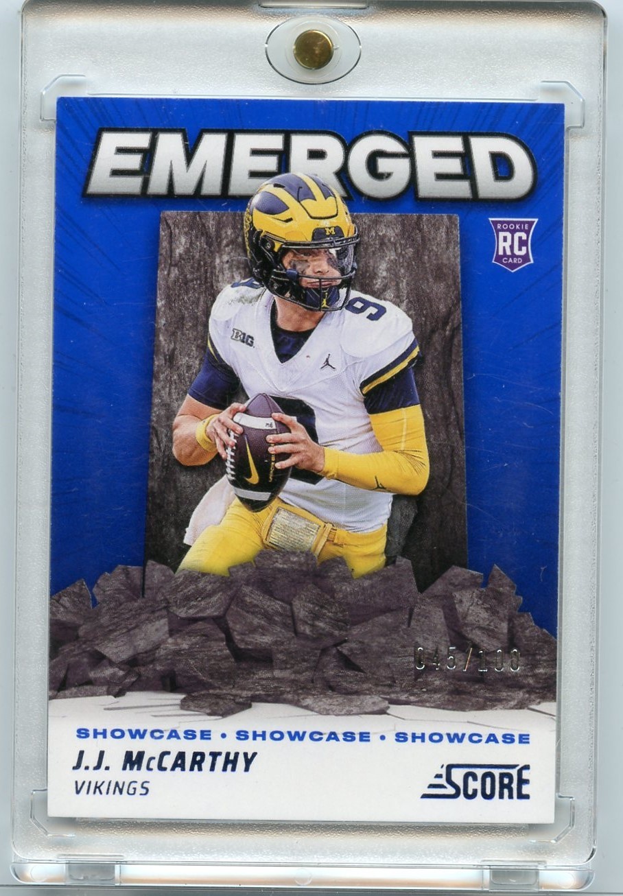 J.J. McCarthy 2024 Score Emerged Showcase #EM-JMY SN,/100
