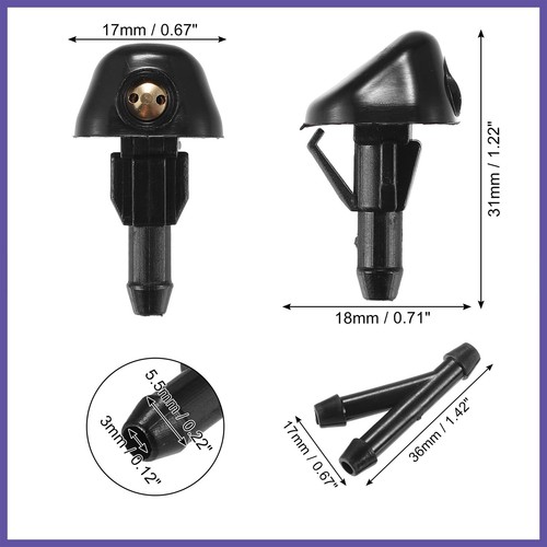 Windshield Wiper Washer Nozzle Spray Jet for Toyota 4Runner Black 1 Set New - Bild 6 von 7