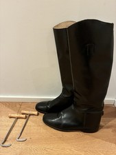 Stivali da equitazione Marlborough in pelle nera made in England taglia 10,5