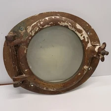 Heavy Antique Brass window porthole window Ship Porthole Decor Arts & Crafts 