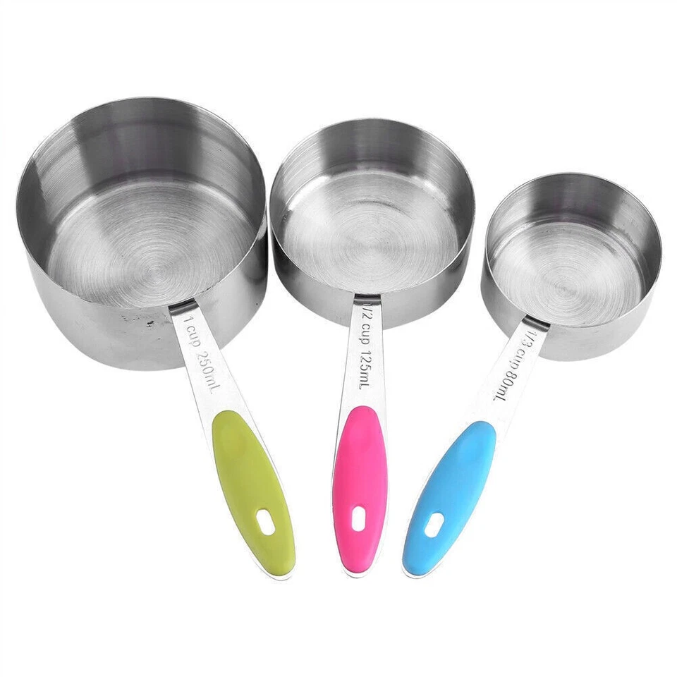 Juego de 5 tazas medidoras de acero inoxidable azúcar café leche gadget de cocina Foto 2 de 4