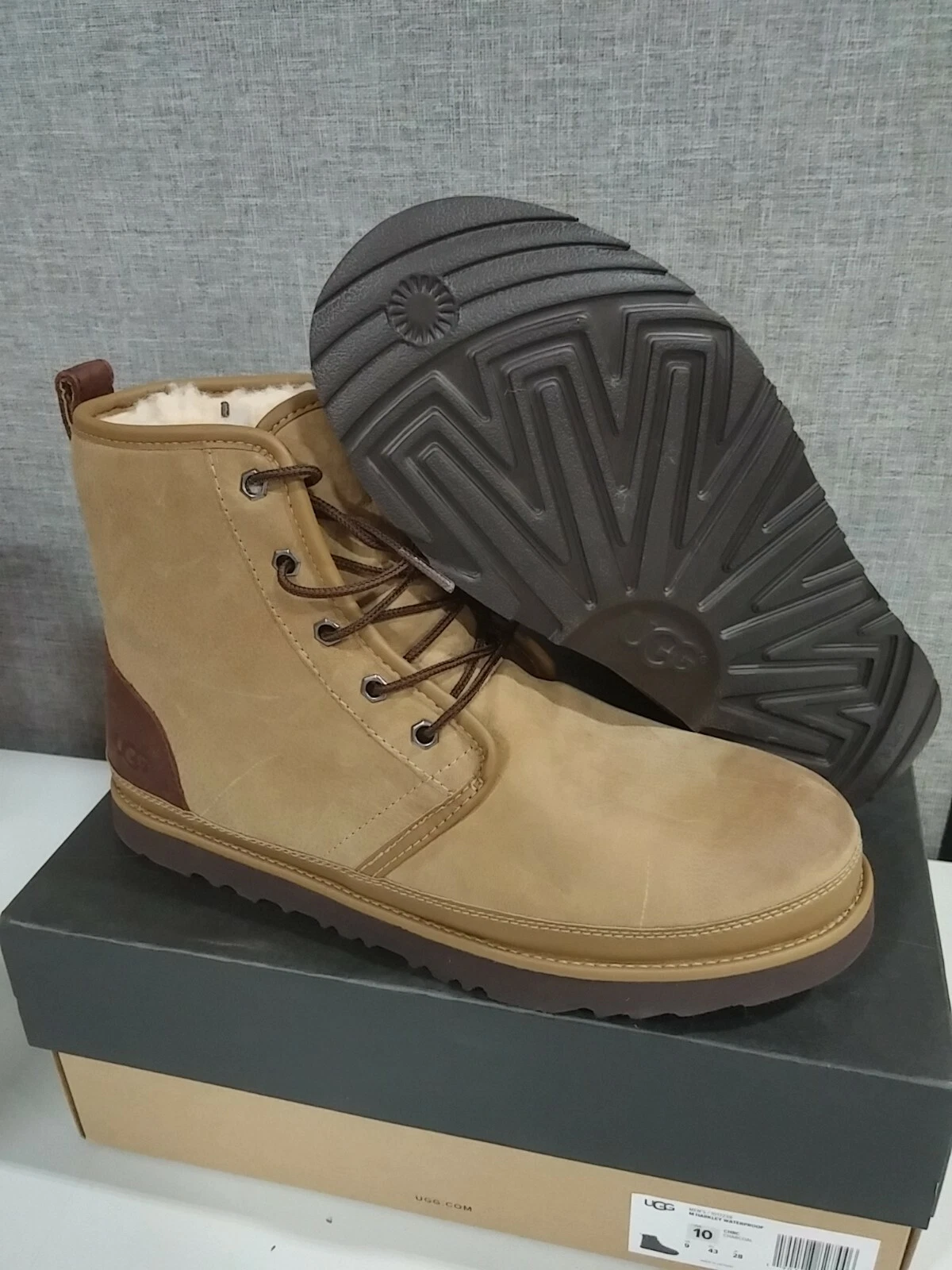 NEW UGG Men's Harkley Waterproof Boot-CHARCOAL SIZE 10